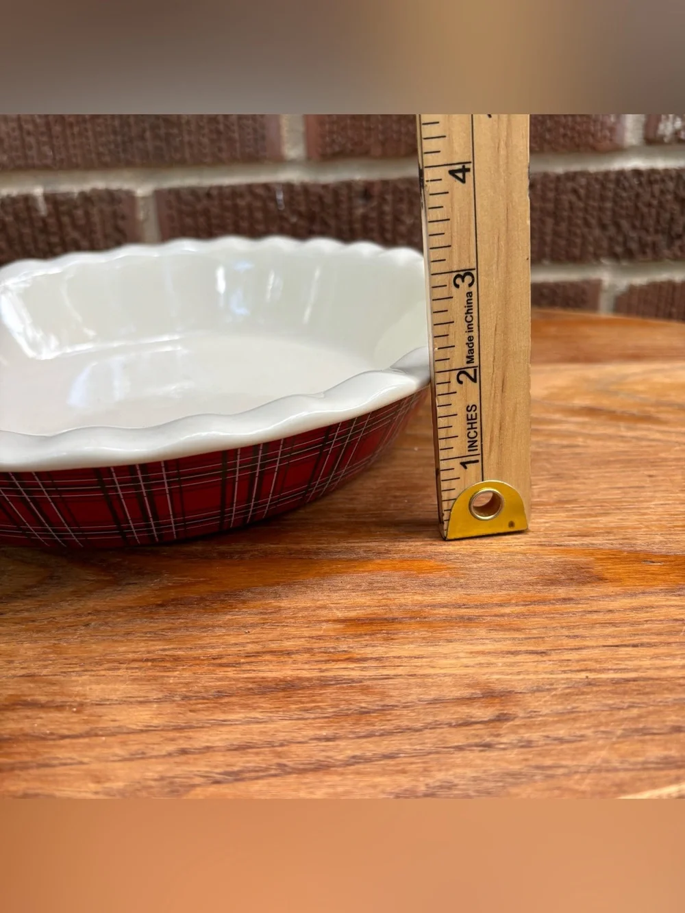 The Bake Shop Vintage MasterClass  Red Plaid 10 Inch Pie Plate Cottagecore